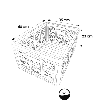 KEEEPER - Kosz składany - IDA - skrzynka - pojemnik - czarny - 32 L